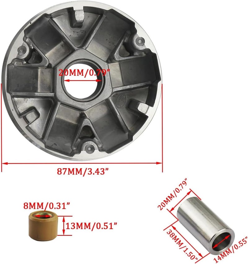 New Olym Variator Assembly Complete Variator Assembly Roller Drive Wheel for Chinese Scooter Moped ATV Go Kart 4-Stroke GY6 50cc 80c 100cc 139QMB 139QMA Engine - Image 3